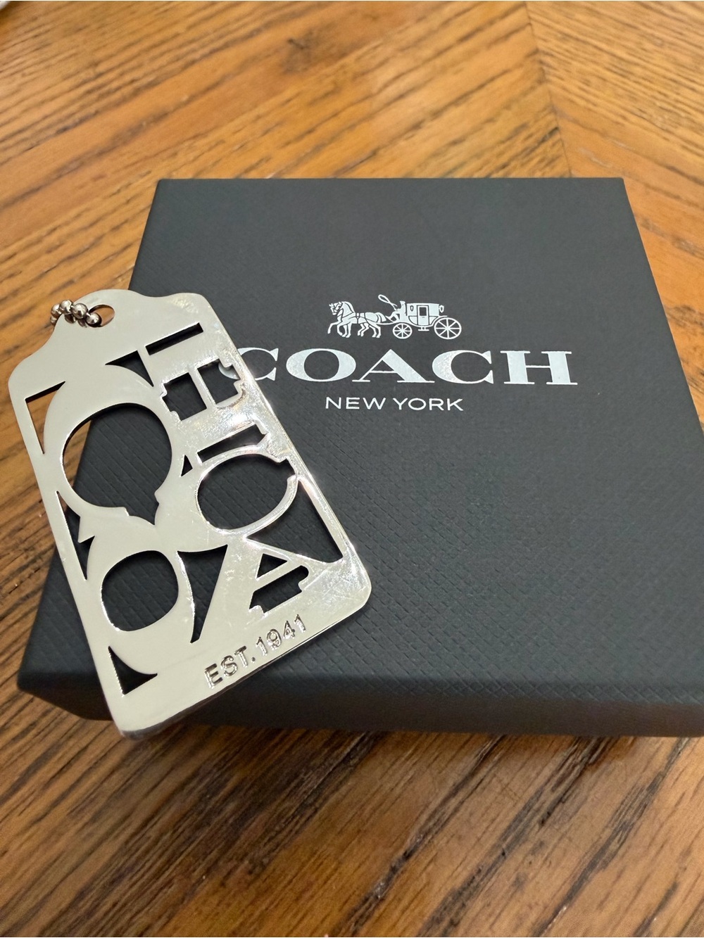 Coach 1941 Silver Cutout Hang Tag Charm